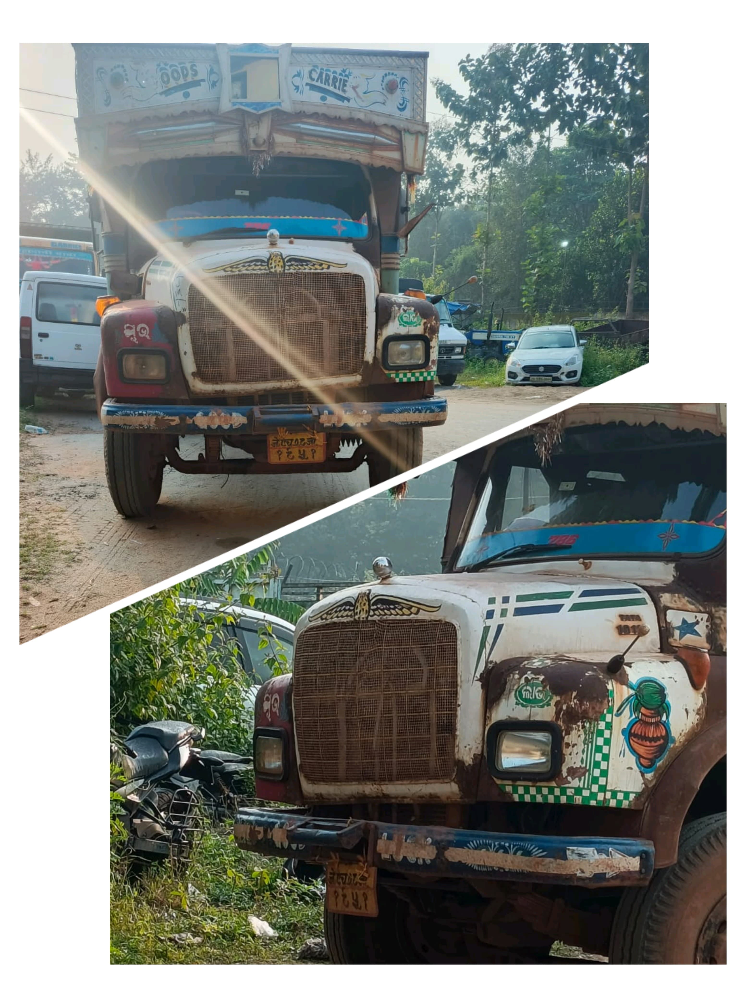थाना परिसर में जप्त ट्रक